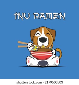 Inu ramen noodles logo vector illustration