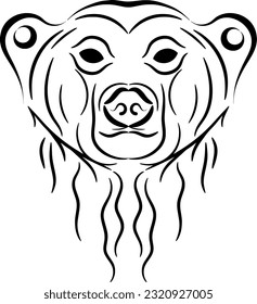  Inuit art Tribal Tattoo design vector of a majestic Nanuq, Polar Bear, from the Canadian Arctic, representing resilience, determination, patience, intelligence, strength, power, prosperity and beauty