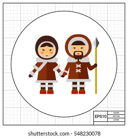 Inuit couple icon