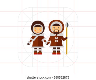 Inuit couple icon