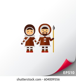 Inuit couple icon