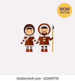 Inuit couple icon