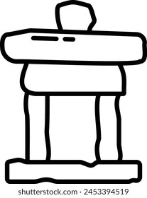 Inukshuk outline icon vector illustration