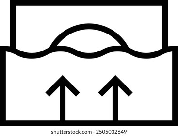 inundation icon. Thin linear style design isolated on white background