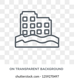 Inundation icon. Trendy flat vector Inundation icon on transparent background from Insurance collection. High quality filled Inundation symbol use for web and mobile