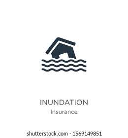 Inundation icon vector. Trendy flat inundation icon from insurance collection isolated on white background. Vector illustration can be used for web and mobile graphic design, logo, eps10