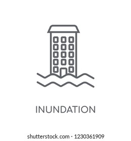 Inundation linear icon. Modern outline Inundation logo concept on white background from Insurance collection. Suitable for use on web apps, mobile apps and print media.