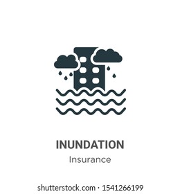 Inundation vector icon on white background. Flat vector inundation icon symbol sign from modern insurance collection for mobile concept and web apps design.
