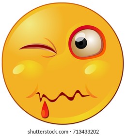 Inured emoji vector icon