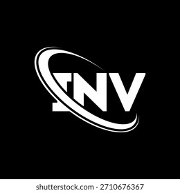 INV logo. INV letter. INV letter logo design. Initials INV logo linked with circle and uppercase monogram logo. INV-typography for technology, business and real estate brand.