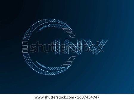 INV low poly letter logo vector design. INV lower poly logo design. Low poly logo.