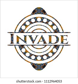  Invade arabesque style badge. arabic decoration.