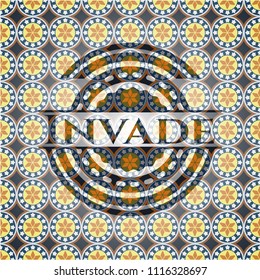 Invade arabesque style badge. arabic decoration.