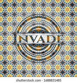 Invade arabesque style badge. arabic decoration.