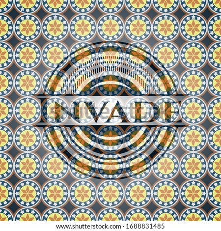 Invade arabesque style badge. arabic decoration.