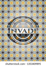 Invade arabesque style emblem. arabic decoration.