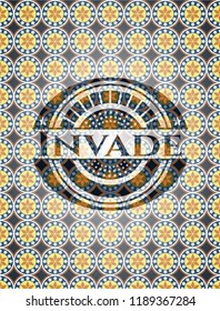Invade arabic emblem. Arabesque decoration.