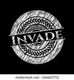Invade el emblema de la pizarra. Ilustración vectorial. Detallado.