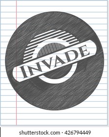 Invade draw with pencil effect