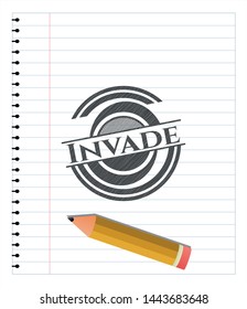 Invade draw (pencil strokes). Vector Illustration. Detailed.