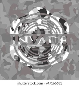 Invade on grey camouflage pattern