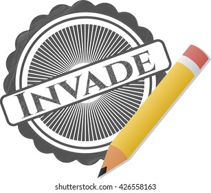 Emblema de pinzas de lápiz de invasión