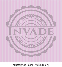 Invade pink emblem. Retro