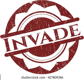 Invade rubber stamp with grunge texture