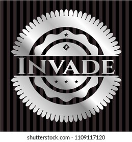  Invade silvery eInvade silver shiny emblemmblem or badge