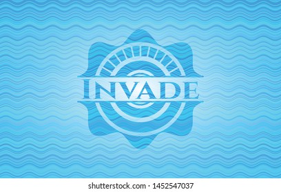 Invade water style badge. Vector Illustration. Detailed.