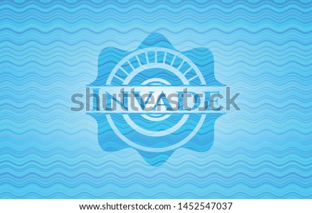 Invade water style badge. Vector Illustration. Detailed.