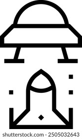 invaders icon. Thin linear style design isolated on white background