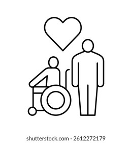 invalid assistance line icon vector. invalid assistance sign. isolated contour symbol black illustration