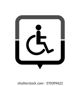 invalid - black vector icon; map pointer;  message bubble