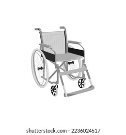 Silla no válida. Silla de ruedas vacía aislada en el fondo blanco. Ilustración del vector 