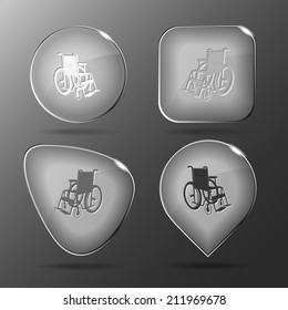 Invalid chair. Glass buttons. Vector illustration.