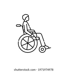 Invalid color line icon. Disability. Isolated vector element. Outline pictogram for web page, mobile app, promo