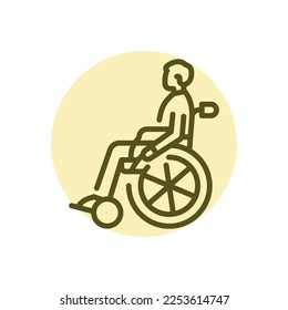 Invalid color line icon. Disability. Isolated vector element. Outline pictogram for web page, mobile app, promo
