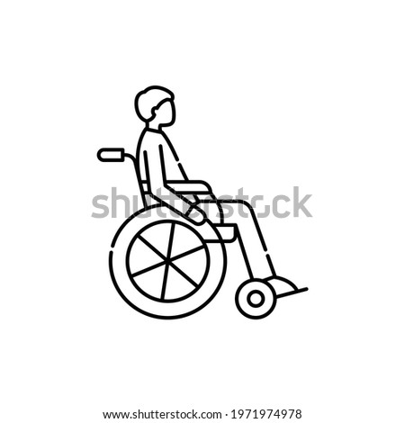 Invalid color line icon. Disability. Isolated vector element. Outline pictogram for web page, mobile app, promo