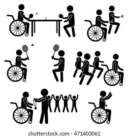 Invalid / Disabled / Handicapped Man Person Active Healthy Life on Equal Footing with Other People in Human Society