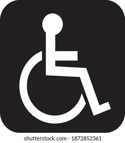 Invalid or disabled person, handicap vector icon.