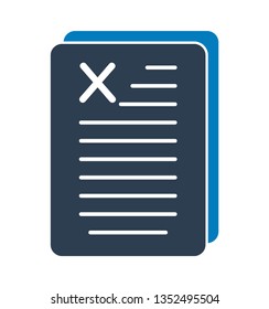 Invalid Document Icon. Flat style vector EPS.