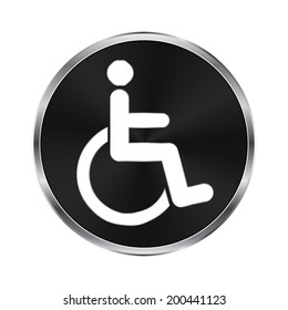 invalid icon - vector brushed metal button