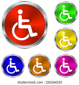 invalid  icon - vector glossy colourful buttons