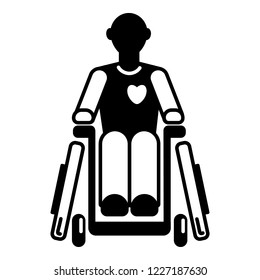 Invalid man wheelchair icon. Simple illustration of invalid man wheelchair vector icon for web design isolated on white background