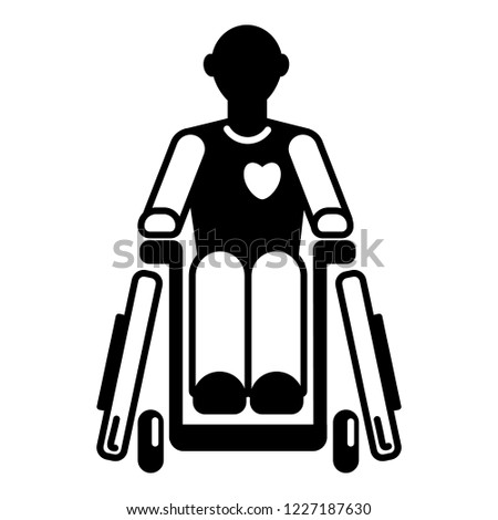 Invalid man wheelchair icon. Simple illustration of invalid man wheelchair vector icon for web design isolated on white background