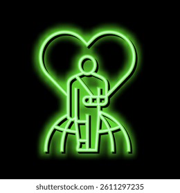 invalid patient refugee world help neon light sign vector. invalid patient refugee world help illustration