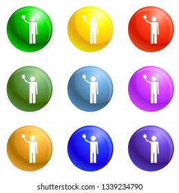 Invalid person group icons vector 9 color set isolated on white background for any web design 