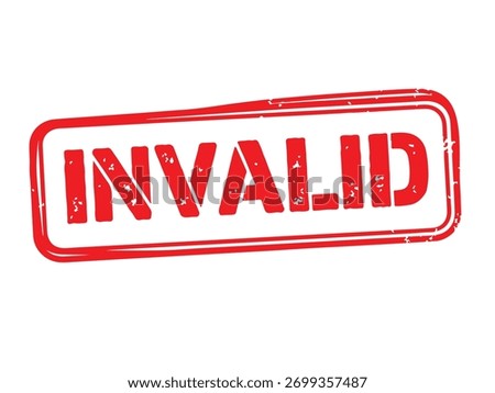 Invalid red rubber stamp isolated on white background grunge rectangular sign with the word invalid, perfect for use in presentations, reports, and other documents