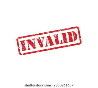 Invalid red rubber stamp logo design. Invalid red rubber stamp  with distressed texture effect vector design and illustration.